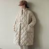 Women Puffer Jacket Coat Loose Mid-length Quilted Padded Parka Winter Warm Outerwear