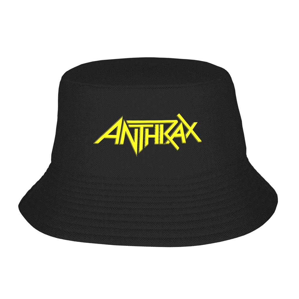 Бакет-шляпа с желтым логотипом Anthrax Личностная рыбацкая шляпа Летние ретро-рыболовные кепки Хип-хоп Графическая солнцезащитная шляпа