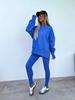 New spring sweater suit women's European and American casual loose long-sleeved round neck split top tight trousers