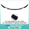 ModelY Spoiler Rear Door Tail Trunk Wing ABS Carbon Fiber Look For Tesla Model 3/Y 17-24 Accessories Model3 Highland 2025+ HOT