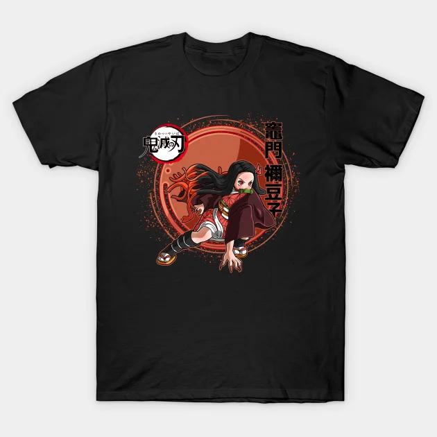 Summer Fashion Demon Slayer Daring Duels Animation Derivatives Kamado Tanjirou Printing T-shirt Oversized Streetwear Unisex Tops