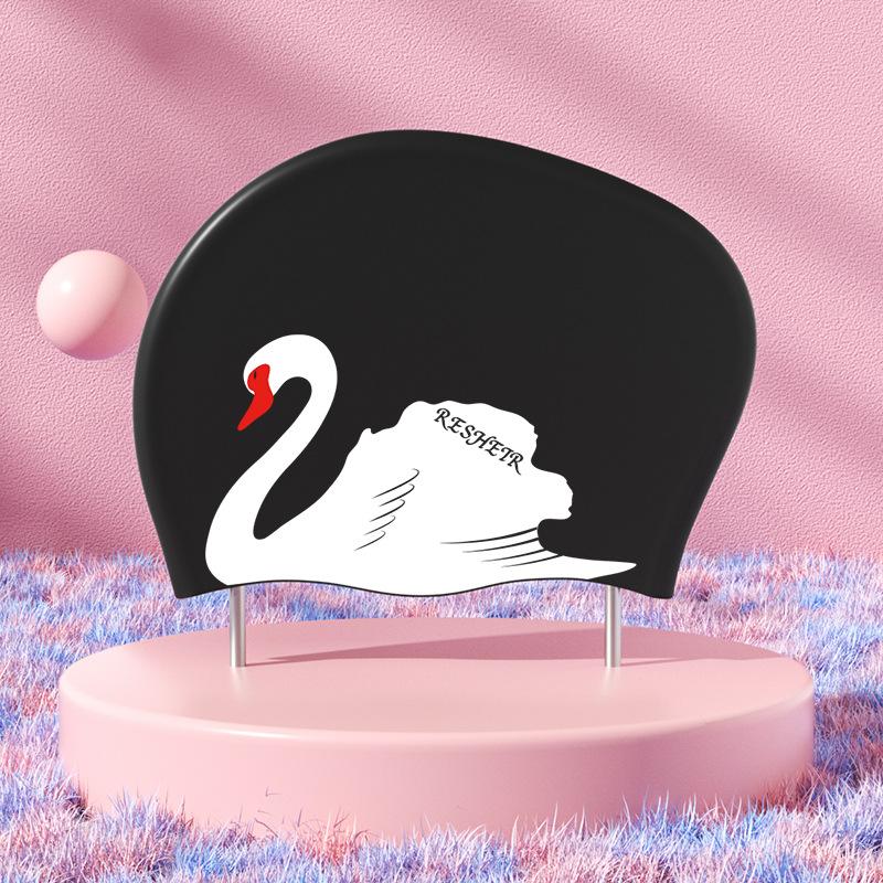 Силиконовая шапочка для плавания со свежим сладким цветочным принтом для женщин, модная шапочка для плавания с длинными волосами, защита ушей, аксессуары для бассейна