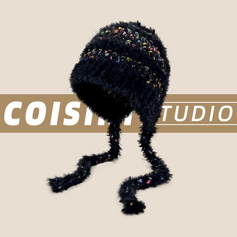 Милые медвежьи ушки Тедди флис вязаный разноцветный пуловер шапка для женщин зимние теплые защитные наушники Able Straps шапки-бомберы