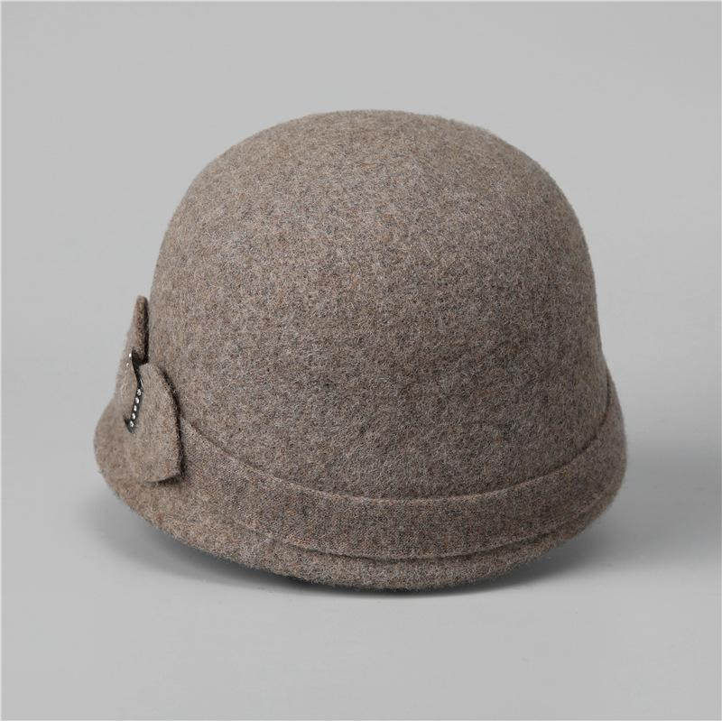 Women's Lightweight Wool Fisherman Hat - Warm & Cozy Short Brim Beanie with Decorative Bow, Soft Non-Stretch Design for Fall/Winter