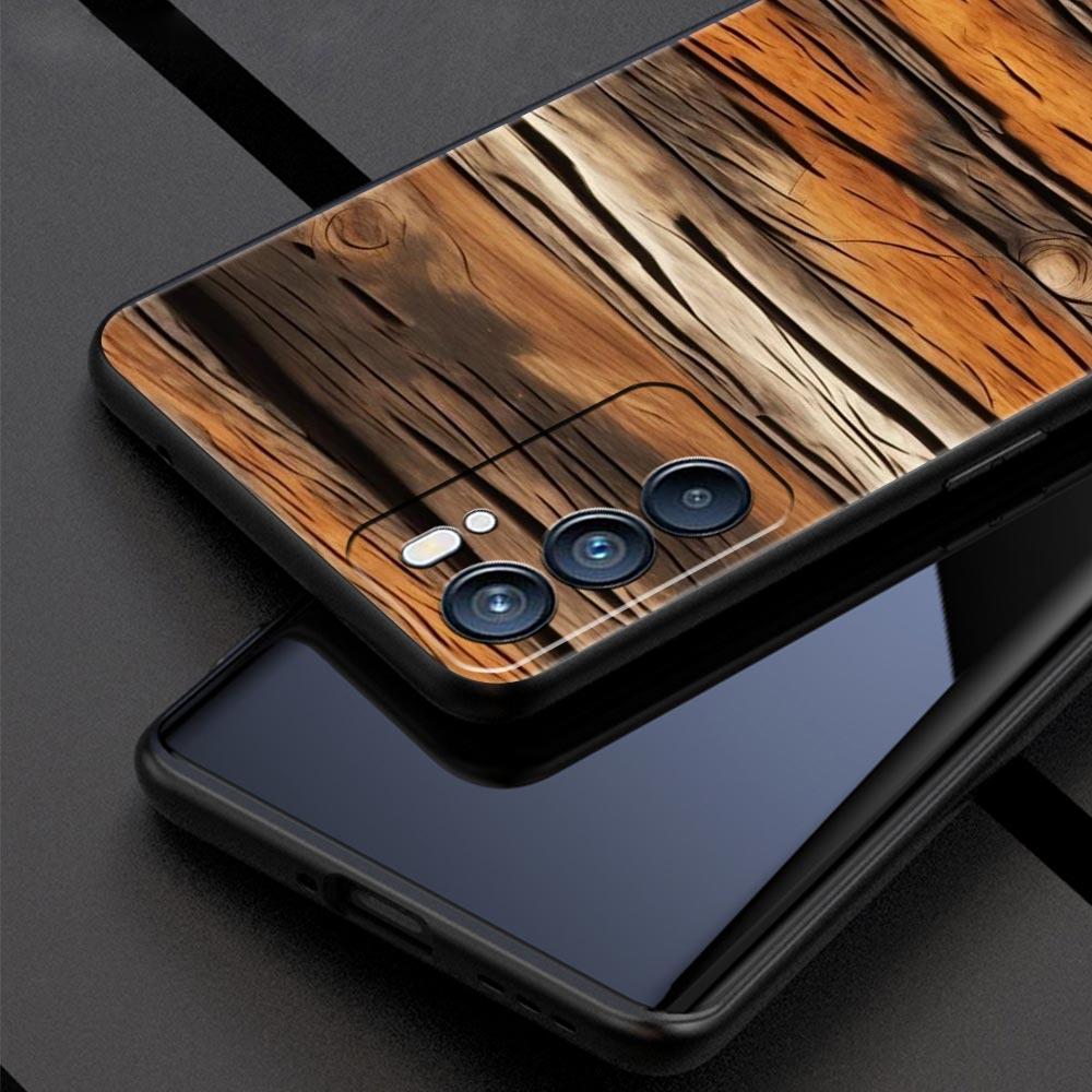 Роскошный чехол для телефона с узором под дерево в винтажном стиле Для Oppo Reno 13 12 11 10 7 F Find X5 X6 A98 A80 A79 A78 A57 A54 A17 Pro Мягкий ТПУ