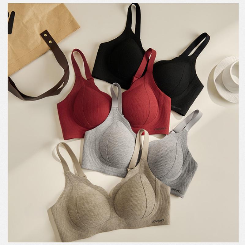 Women's Seamless Bra Fixed Cup Comfortable Push Up Bra U Back Underwear M-2XL