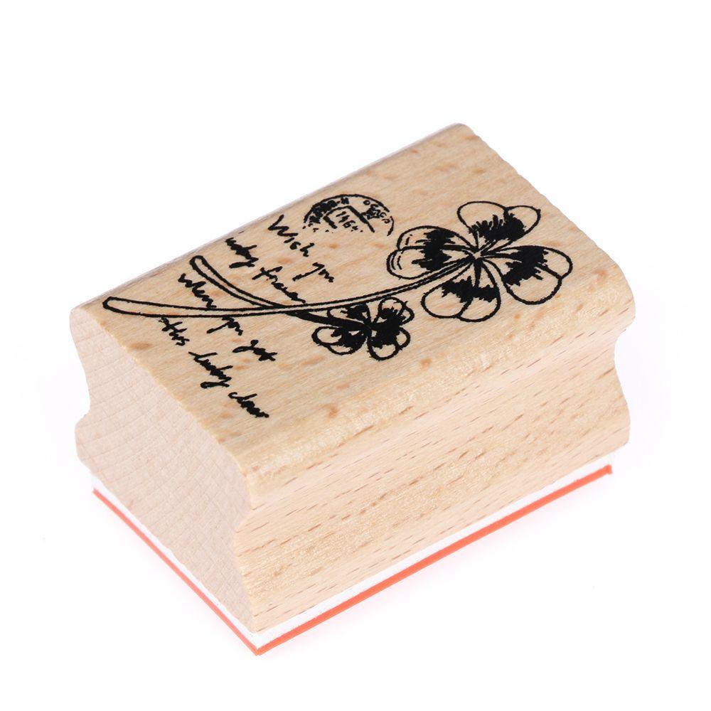 For Letters Diary Craft Grass Plants Wooden Rubber Stamps Vintage Craft Scrapbooking DIY