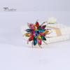 Классическая брошь ручной работы с разноцветными стразами в форме цветка, винтажная булавка для шапки, шарфа, шаль, значок, свадебный подарок, аксессуары для платья