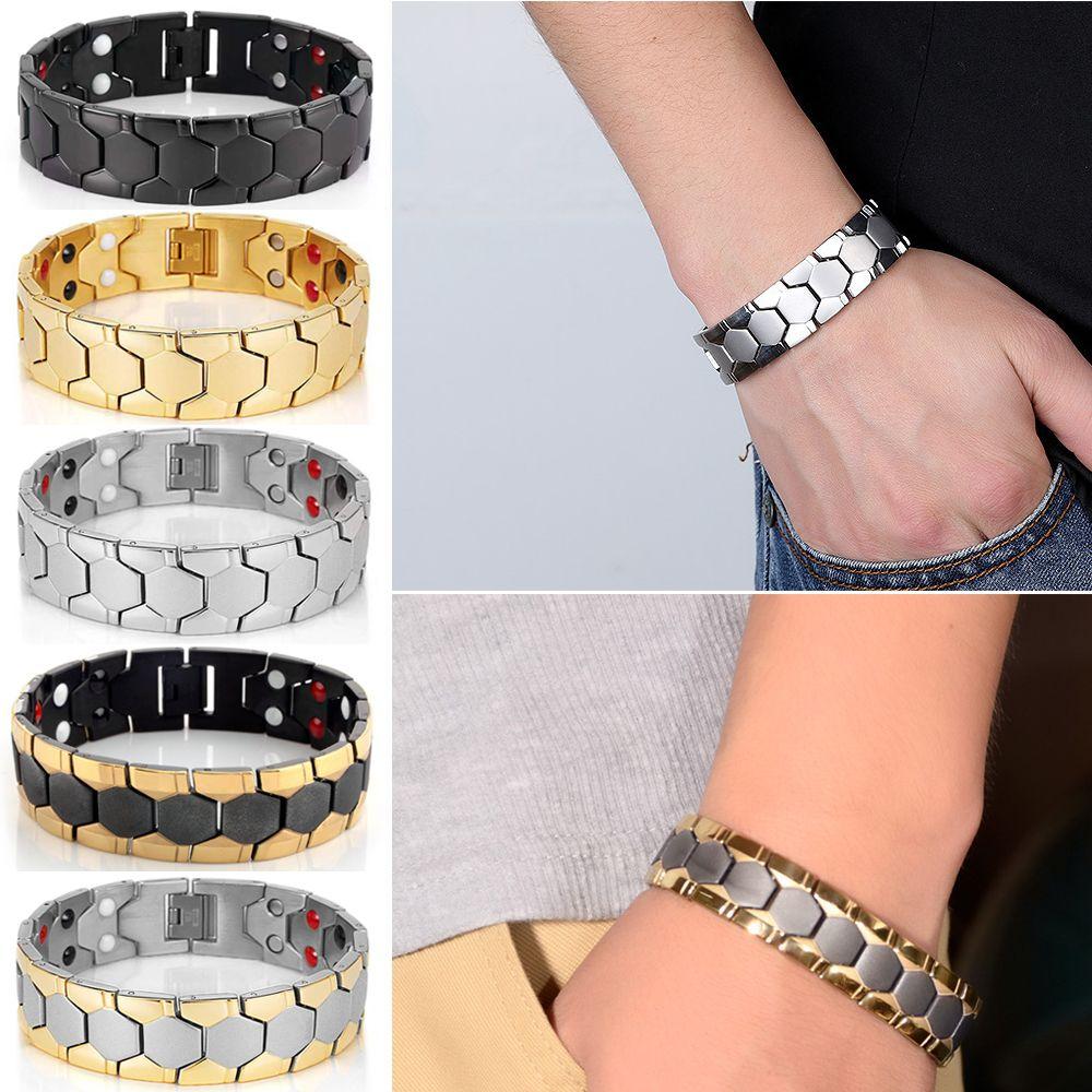 Care Stainless Steel Treatment Magnetic Therapy Bracelet Detachable Bangle Hematite Energy Healing