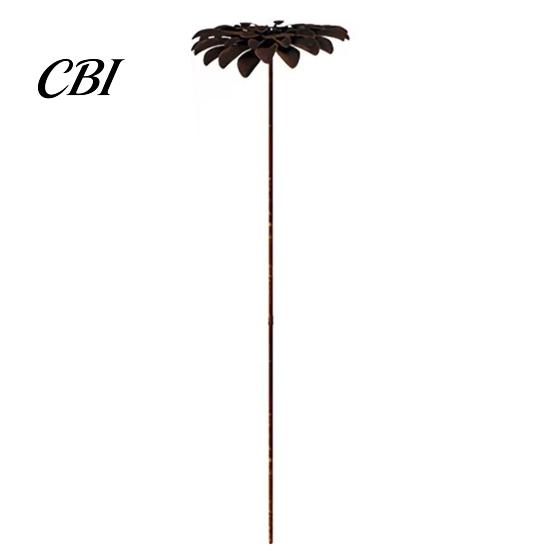 High-quality Metal Decorations Rustic Flower Garden Stakes, Large Rusted Iron Yard Art, Long-lasting Outdoor Ornaments 19.39 Inch Weather-Resistant