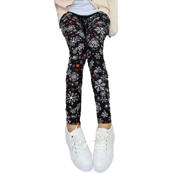 Autumn Winter Women Pants Snowflake Elk Print High Waist Tummy Control Soft Elastic Thermal Skinny Butt-lifted Yoga Trousers Lady Leggings