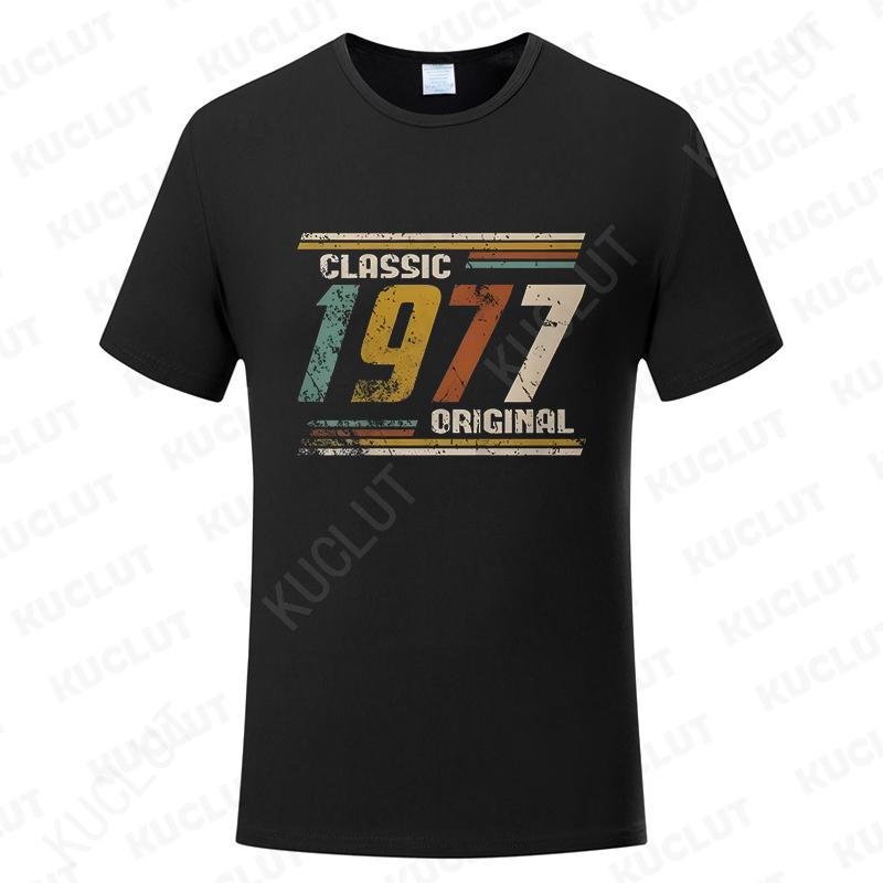 Novelty Awesome Vintage Classic 1977 Print Men T Shirts Streetwear Short Sleeve Birthday Gifts Summer Style T-shirt Men Clothes