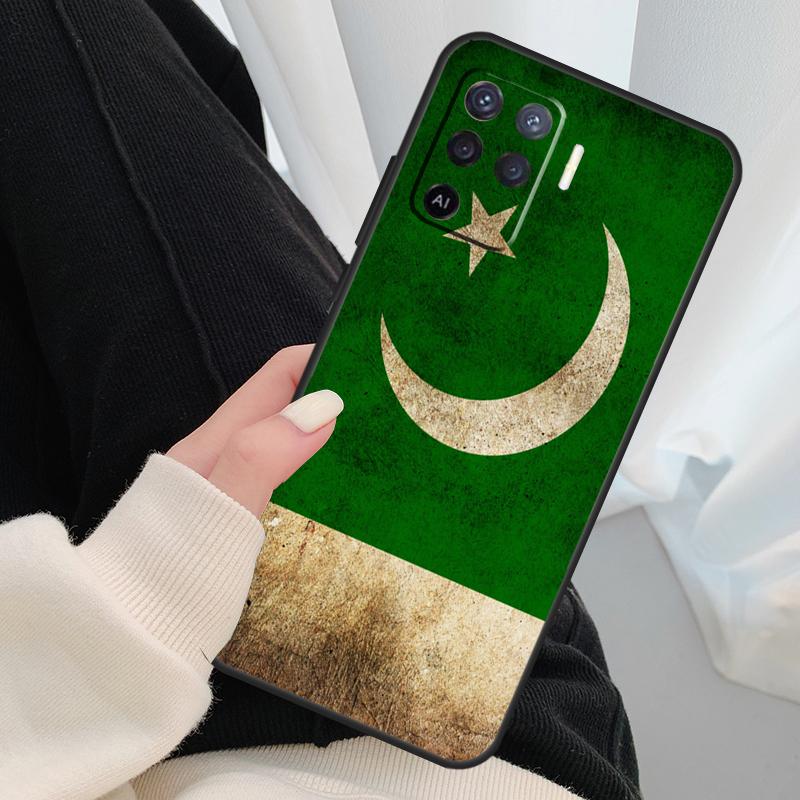 Чехол-баннер с флагом Пакистана для Oppo A54 A74 A94 A18 A57 A17 A77 A38 A58 A78 A98 A80 A60 A40 A96 A76 A16 A15 A5 Pro