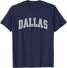 Dallas - Throwback Design Print - Classic Fit Blue Cotton 100% T-Shirt - Small