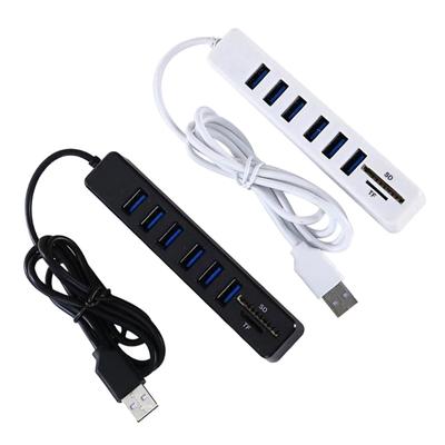 Универсальный USB 2.0 концентратор на 6 портов со встроенным кабелем. Широкая совместимость со смартфонами, планшетами и ноутбуками.