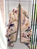 New fragrant cloud flower dill double-sided shawl handmade fine curled edge long silk scarf women's cheongsam fabric high-end versatile scarf