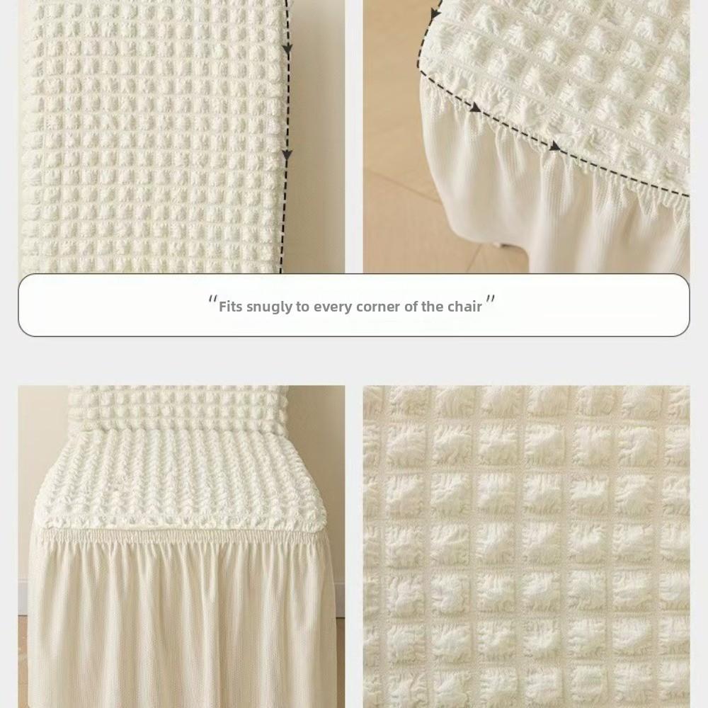 Long Skirt Puff Chair Cover Elasticity Backrest Chair Case Elegant Chair Slipcover Home Use
