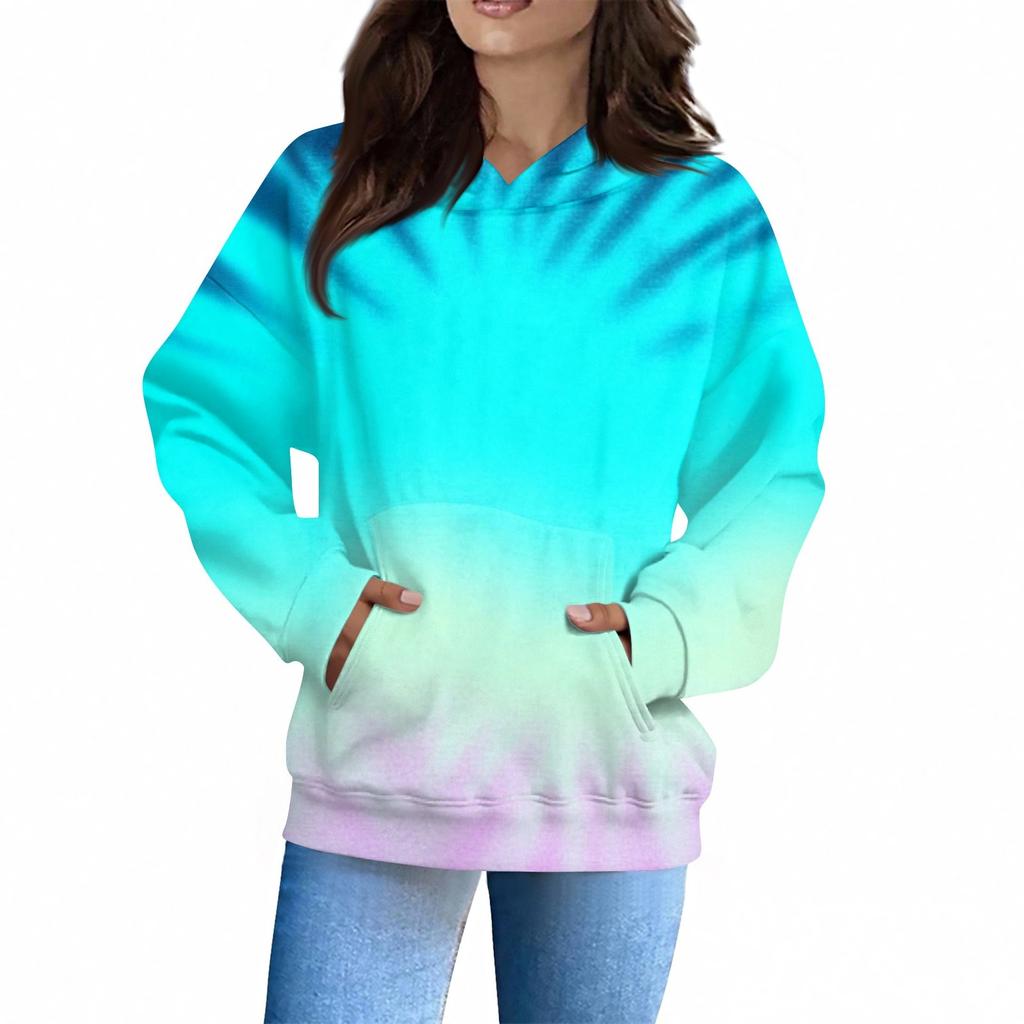 Женская мода Повседневный топ с V-образным вырезом и длинными рукавами с принтом