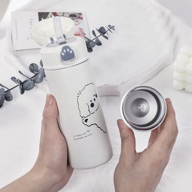 Соломенная чашка-термос для студентов мужского и женского пола, корейская версия большой емкости из нержавеющей стали 304, детская чашка для воды, термосы