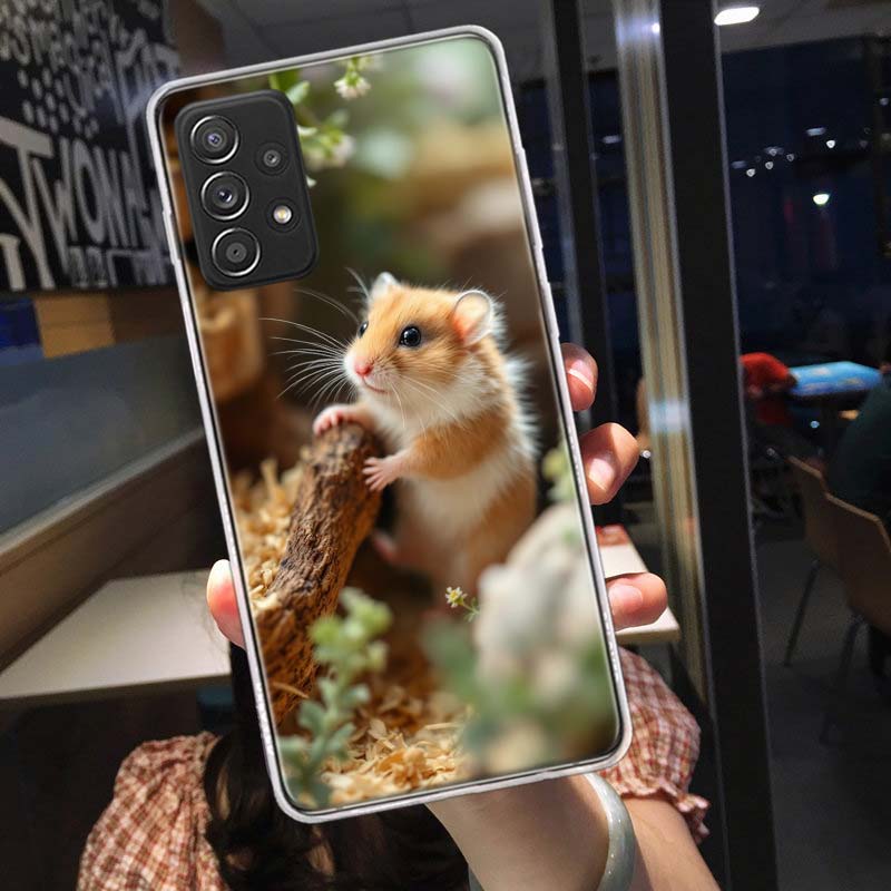 Хомяки в шляпах с ушами Чехол для телефона для Samsung A54 A57 A37 A17 A14 A15 A12 A24 A34 A55 A35 A25 A52S A07 A05S A04S A22 A32 A