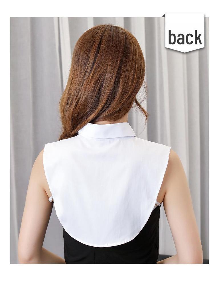 Women's Detachable White Collar: Versatile Square, Stand-Up, or Round Styles In Cotton for Spring/Autumn.
