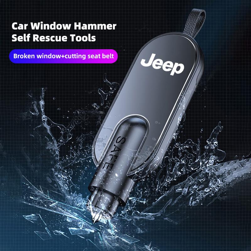Car Window Breaker Emergency Hammer Seatbelt Cutter Escape Tools For Jeep Grand Cherokee Wrangler JK Gladiator Compass Renegade AJW1