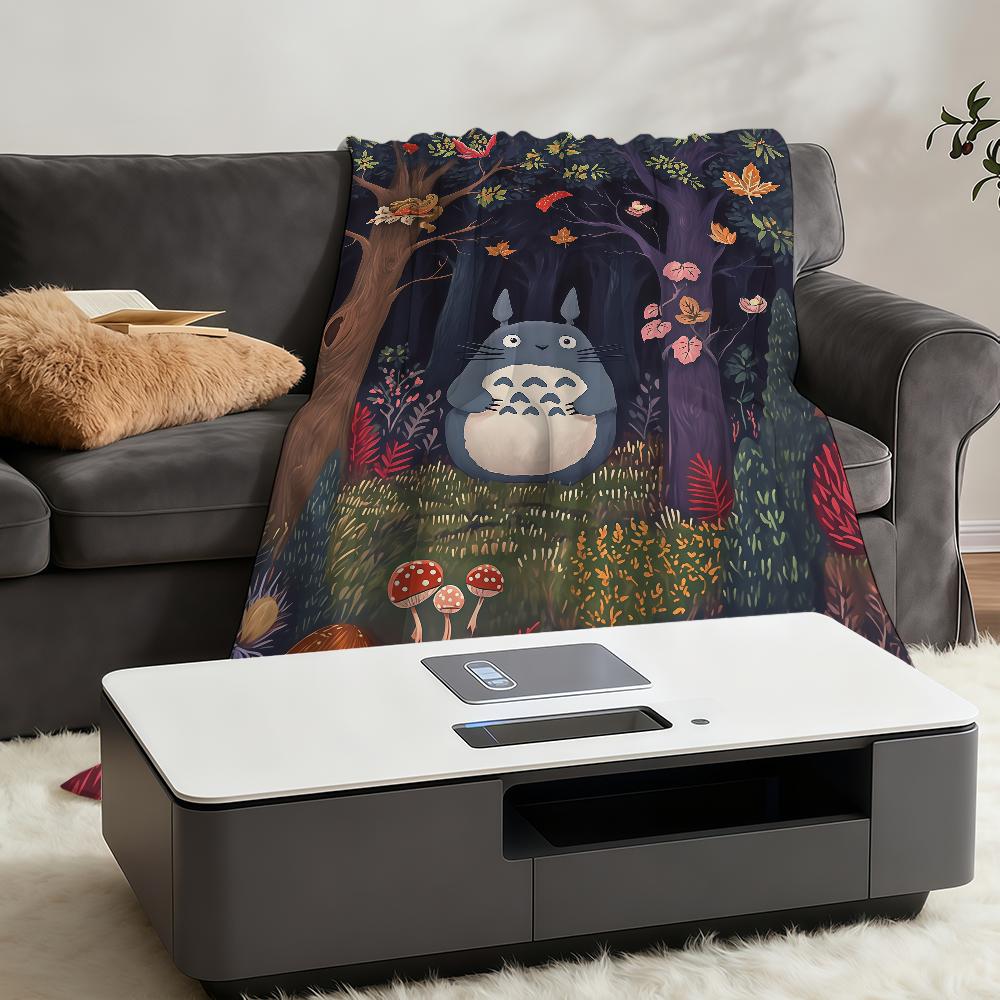 Classic Cartoon T-Totoro-S Cute Blanket Soft Warm Furry Throw Super Kids Toys Bed Sofa Car Cradle