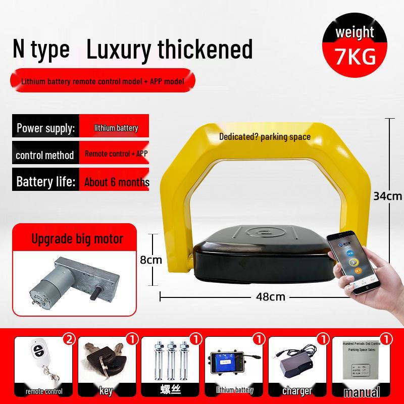 Smart Bluetooth-Enabled Waterproof Parking Space Lock with Remote Control and Sensor