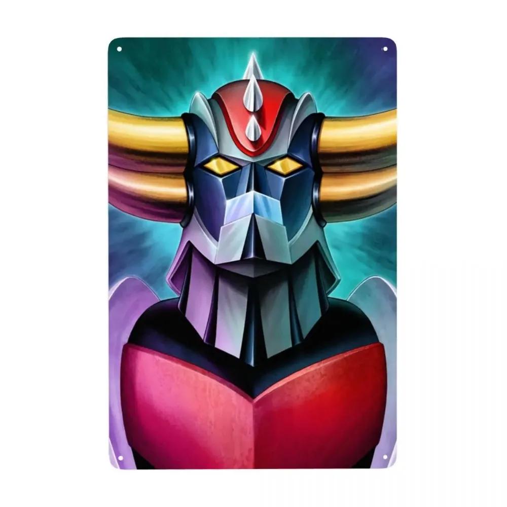 Vintage Goldorak Grendizer Metal Tin Sign Custom Anime UFO Robot Wall Art Decor for Pub Cafe Yard Rectangle Plaque