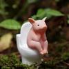 Cartoon Pig Desktop Ornaments PVC Toilet Frog Ornaments Wall Decor Toilet Pig Decoration  Gag Gift