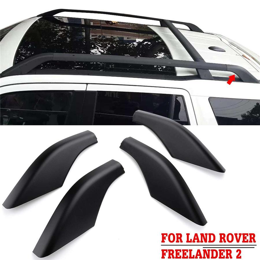 For Land Rover Freelander 2 2006-13 4PCS Black ABS Car Roof Rack Rail End Shell