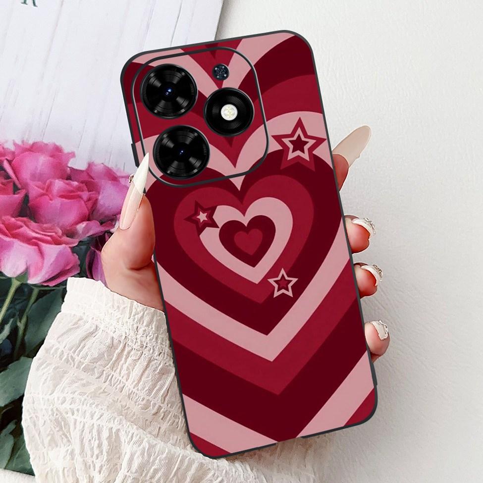 Для Tecno Spark Go 2024 BG6 Задняя крышка Для Tecno Spark Go 2024 Чехол Модный Роскошный Цветы Милый Мультяшный Кот Ударопрочный Силиконовый