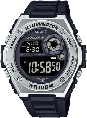 Стандартные цифровые мужские часы с несколькими будильниками MWD-100H-1BV Реверсивный ЖК-дисплей Международная модель