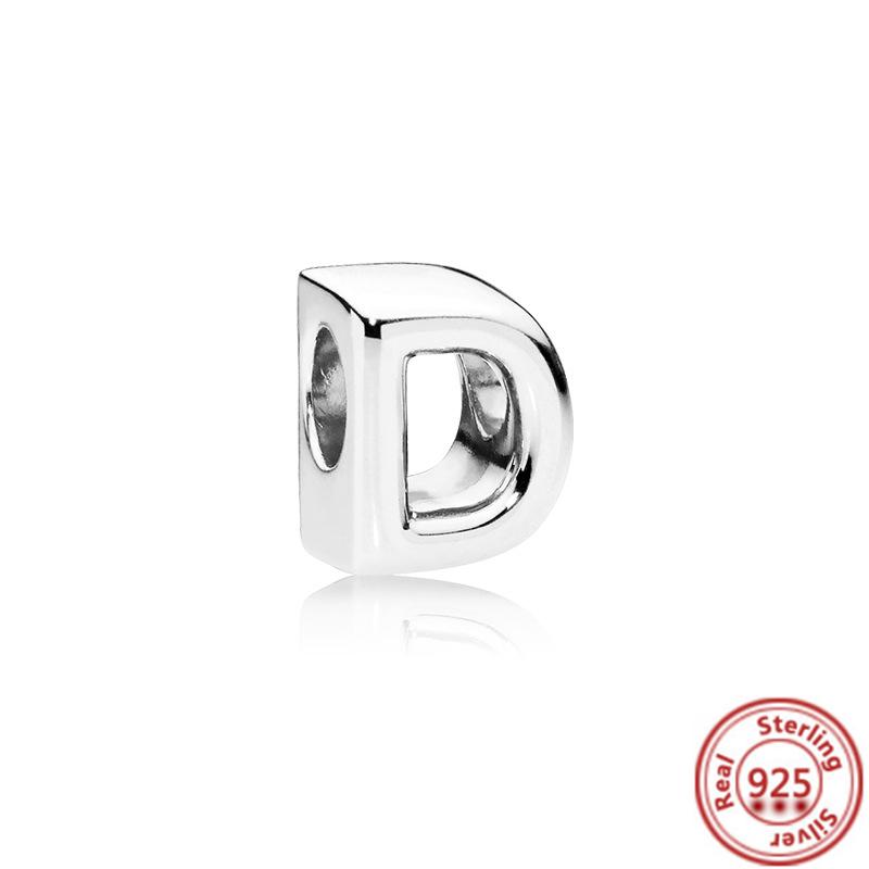 Новые 100% стерлингового серебра 925 пробы, буквы алфавита A-Z, очаровательные бусины, подходят для новых подвесок, браслетов, подвесок, женских ювелирных изделий