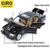 FTI5  Toy car, 1:24 black Mercedes-Benz classic car model with tiger head design, die-cast aluminum alloy, high-quality car model gift