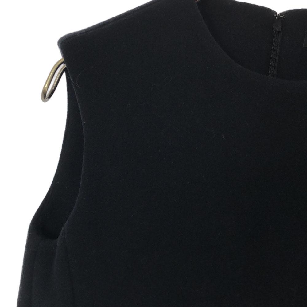 YOKO CHAN Сделано в Японии шерсть Без рукавов цельное платье 38 черный Женский Б/У