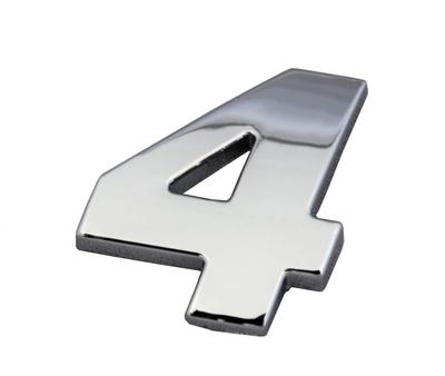 Mukojima Automobile Supplies Manufacturing MYS-060T 3D 3D Формованная Эмблема Наклейка Номер 4 Серебристый