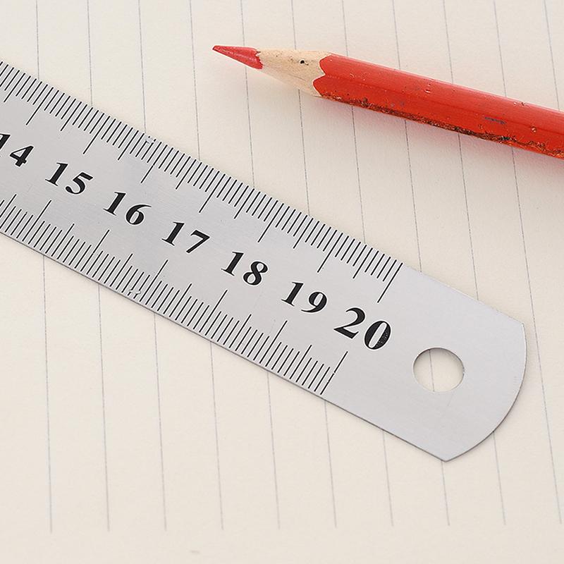 15-30Cm Stainless Steel Metal Straight Ruler Tool Double Sided Measuring Tool