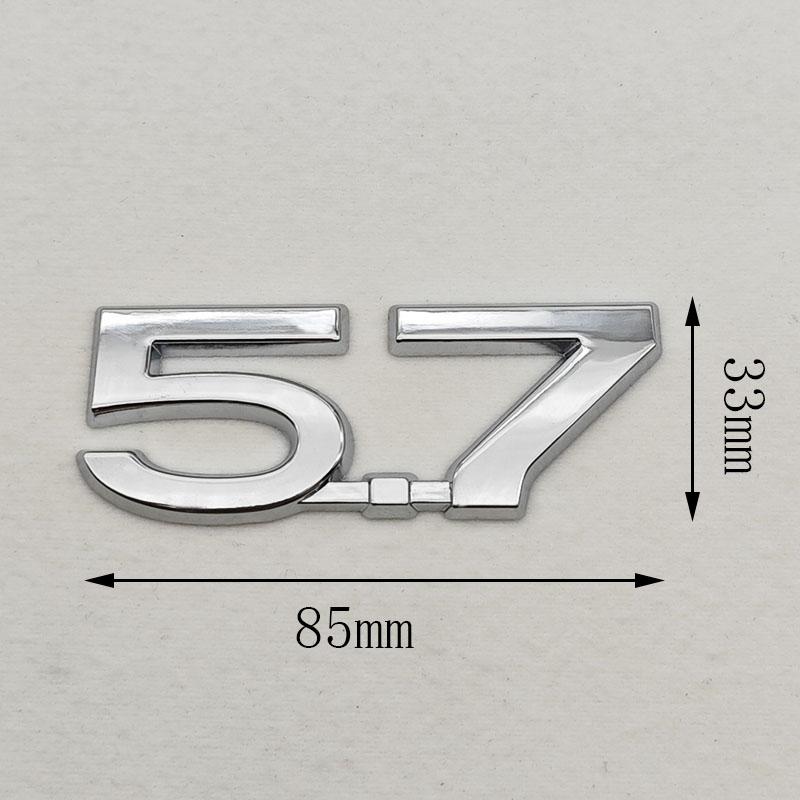 HAX1 3D Metal Logo 5.7 Car Sticker Rear Trunk Tail Badge Emblem For Toyota Tundra Sequoia Lexus F-150 Displacement Auto Accessories