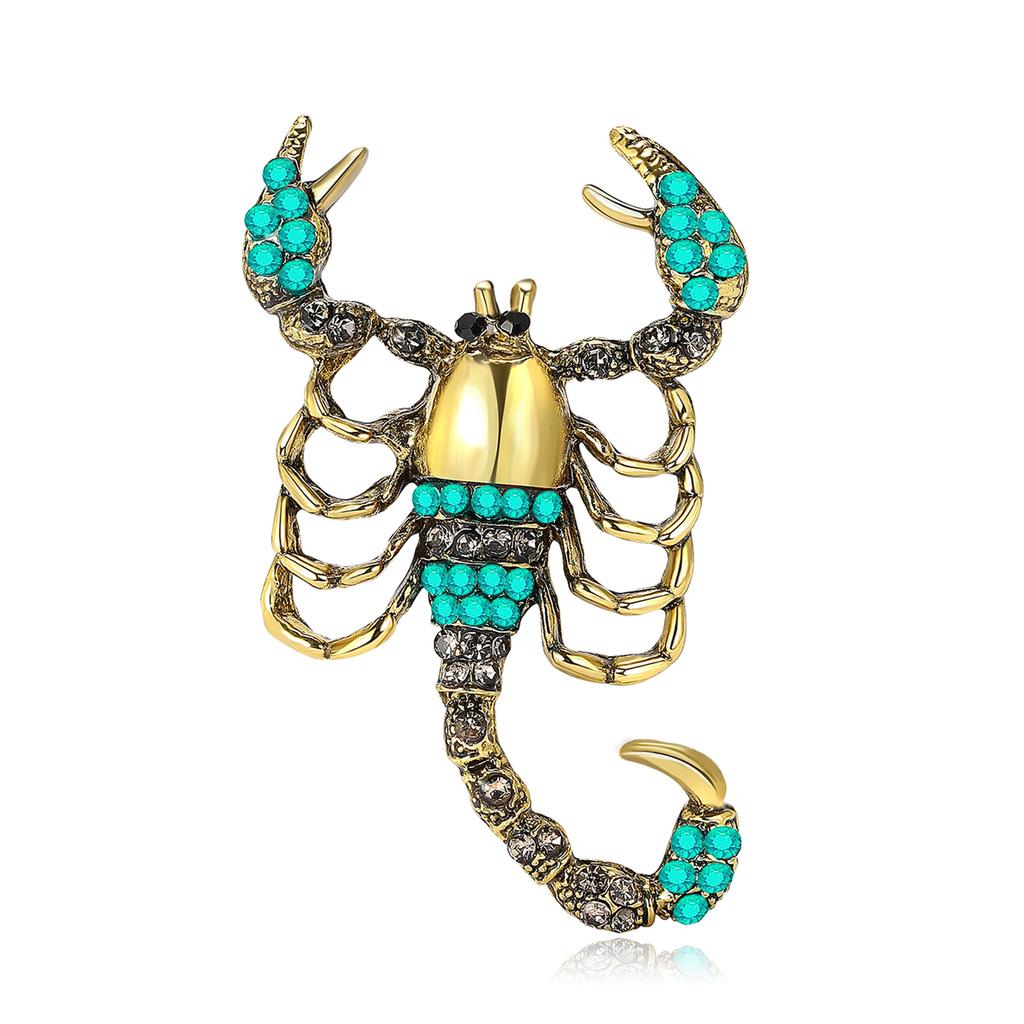 Модная креативная брошь в виде скорпиона из сплава со стразами, персонализированная мужская и женская рубашка, корсаж, ювелирное украшение