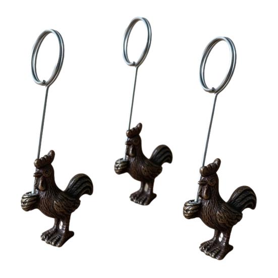 3Pcs Note Holder Stable Anti-Corrosive Spiral Clip for Notes Photos Menus Business Cards Retro Zodiac Desktop Ornament Unique Gift for Collectors