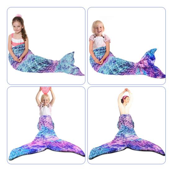 Одеяло с русалкой креативной формы, очень мягкое, приятное для кожи, моющееся, невыцветающее, утолщенное зимнее теплое одеяло для сна