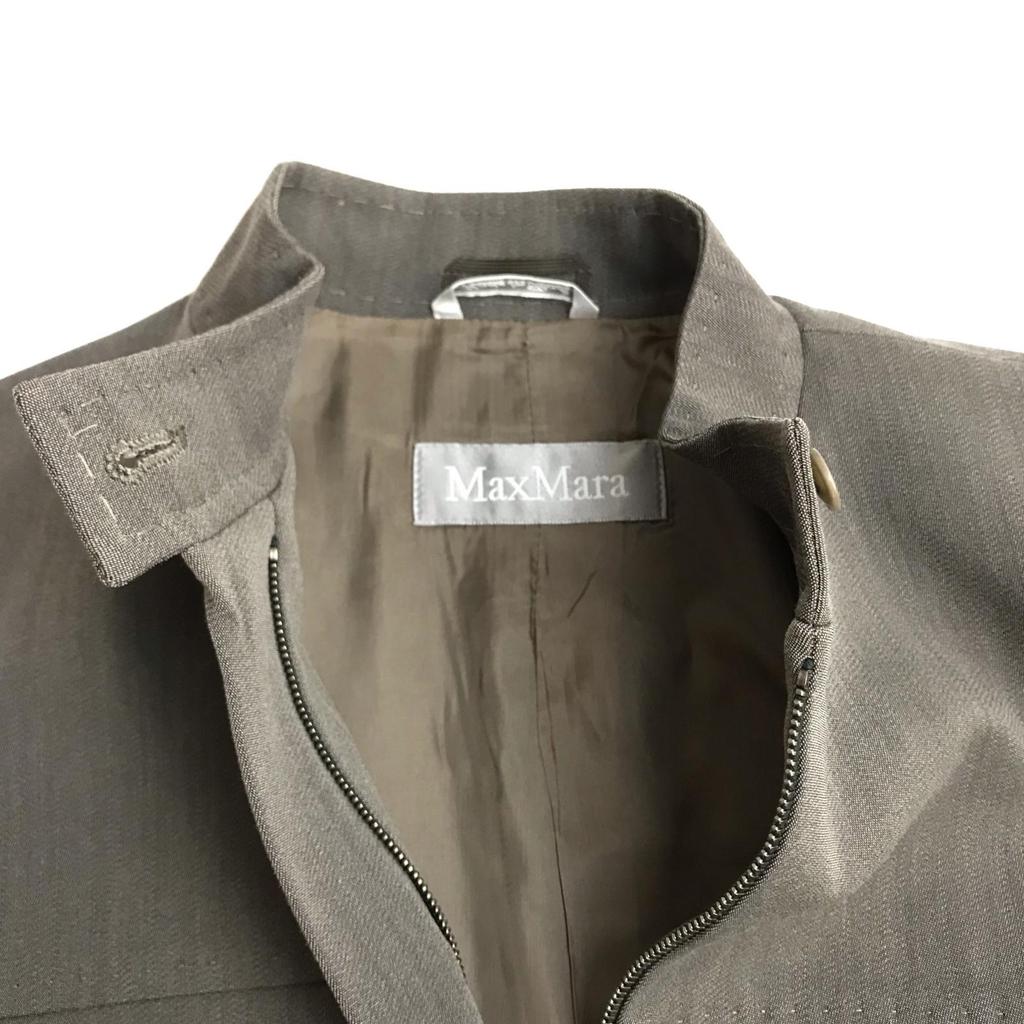 Max Mara Италия Костюмный комплект Женский L J42 Куртка на молнии с воротником Мао Коричневый(ИСПОЛЬЗОВАЛ)