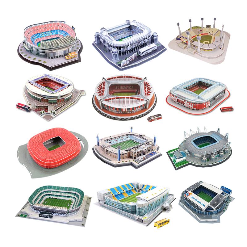 1 шт. Игрушки для фанатов на день рождения, подарки, миниатюрное футбольное поле, 3D-головоломка для самостоятельного изготовления, всемирно известные модели стадионов, футбольная игра, периферийные игрушки