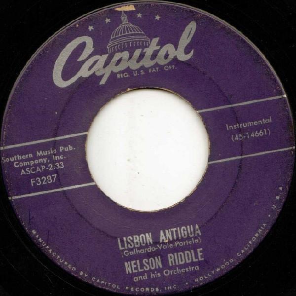 7-дюймовая пластинка NELSON RIDDLE & HIS ORCHESTRA - Lisbon Antigua / Robin Hood F3287 Capitol Records 1955 США Джаз Б/У