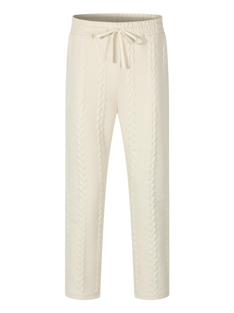 Осень Новые Мужские Американские Ретро Уличные Повседневные Спортивные Однотонные Жаккардовые Брюки на Кулиске