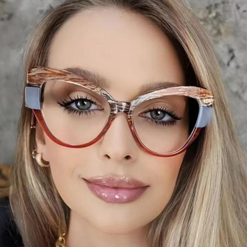Новые в Очках Cat Eye Оптические Очки Женские Большие Очки по Рецепту Очки для Дальнозоркости Очки для Чтения Очки для Компьютера с Защитой от Синего Света