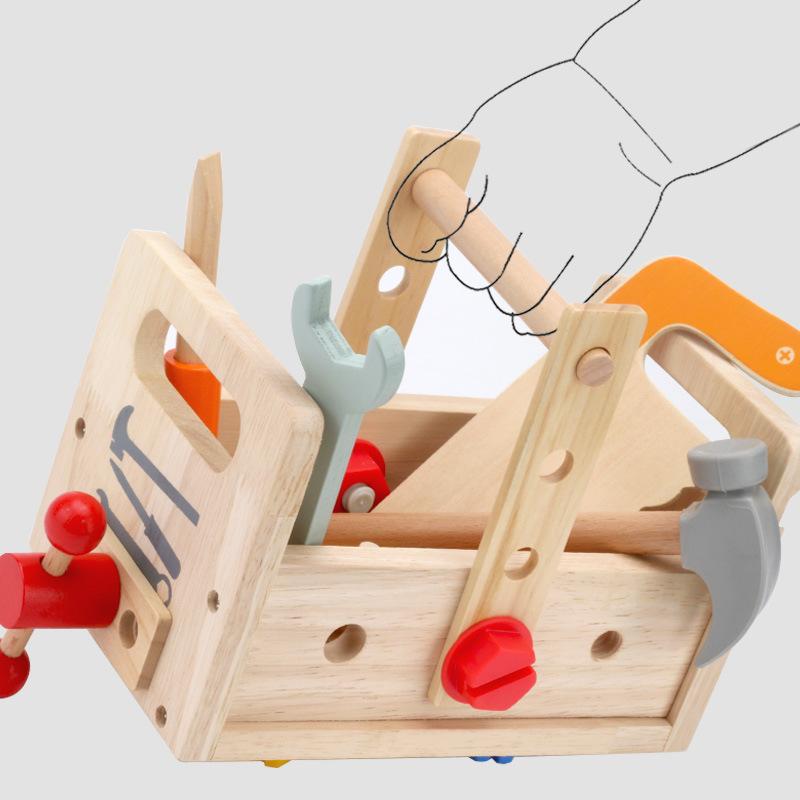 Children's wooden screw disassembly and assembly nut tools suitcase boy hands-on ability baby focus educational toys