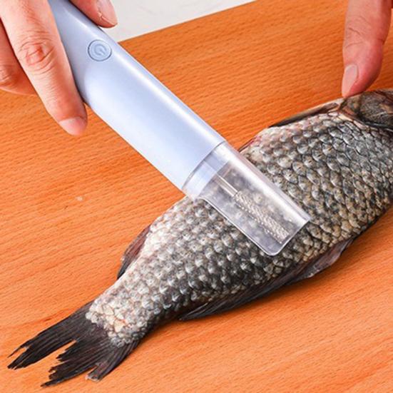 Electric Fish Scaler Remover Cordless Fish Scale Cleaner Rechargeable Waterproof Fish Scaler with Large Capacity Battery Stainless Steel Fish