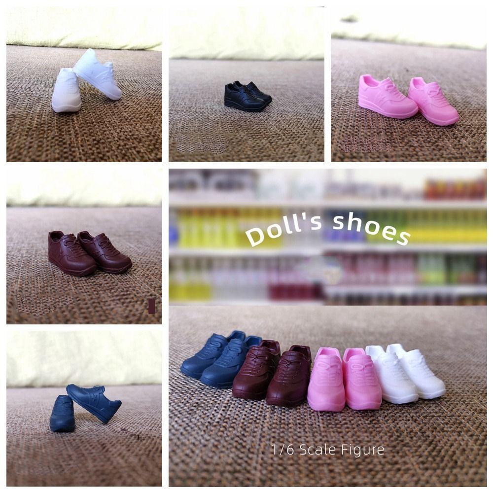 Однотонная кукольная обувь 1/6, повседневная обувь для куклы из ПВХ с круглым носком, 2 см, подходит для длины стопы 2 см